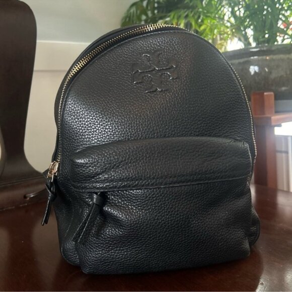 Tory Burch Black Leather Backpack - Picture 1 of 10